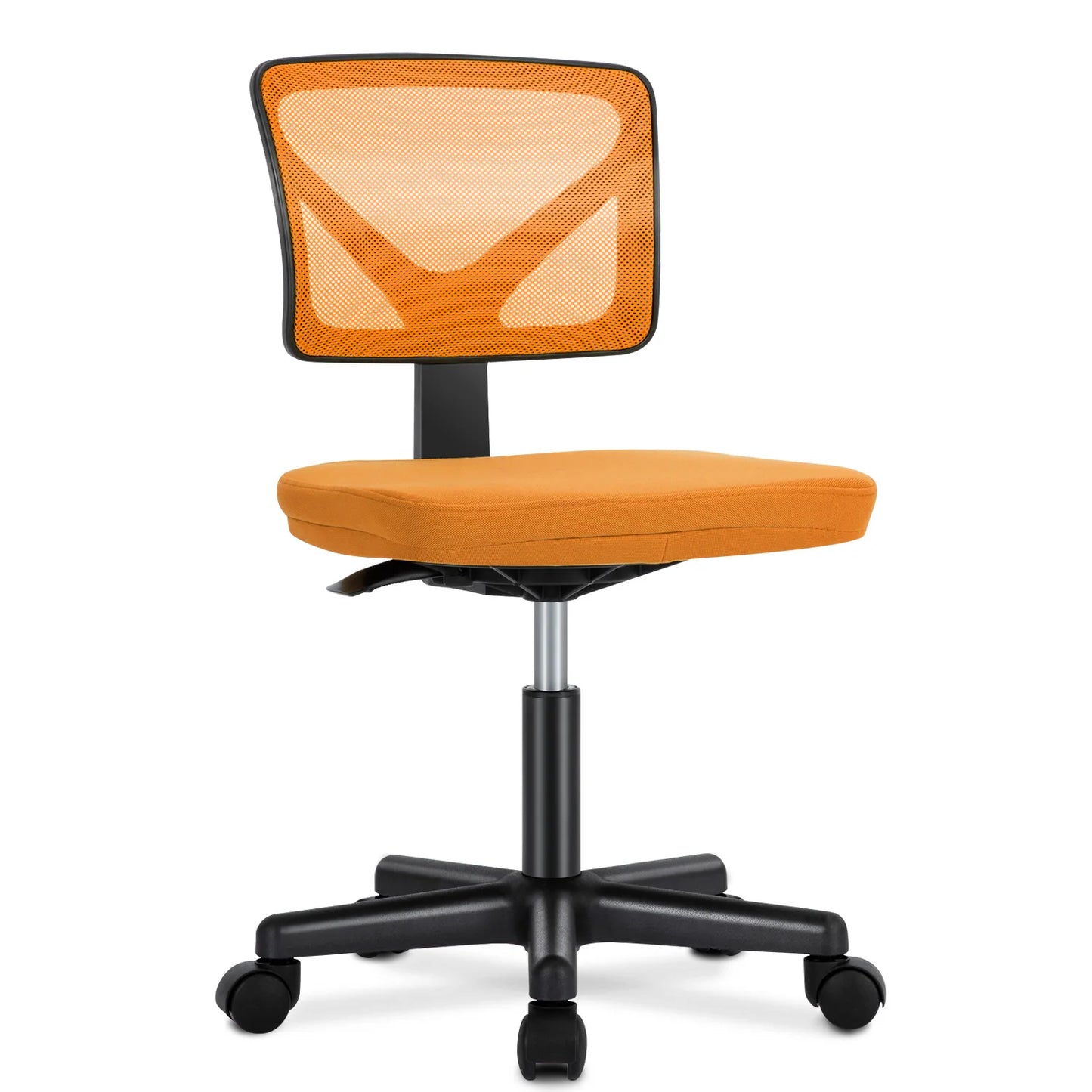 JHK Mesh Lumbar Support Armless Office Chair with Wheels
