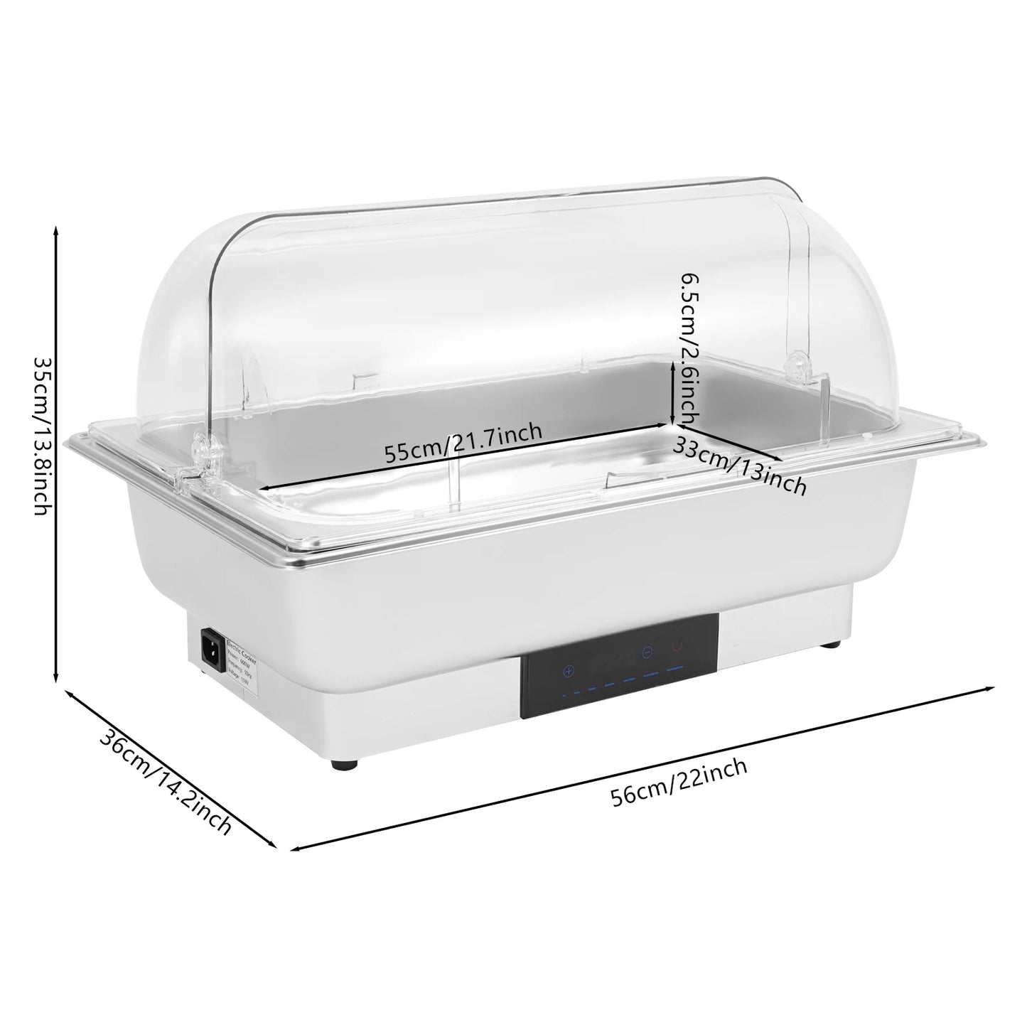 Electric Chafing Dish Buffet Chafer With Stainless Steel Touch Control