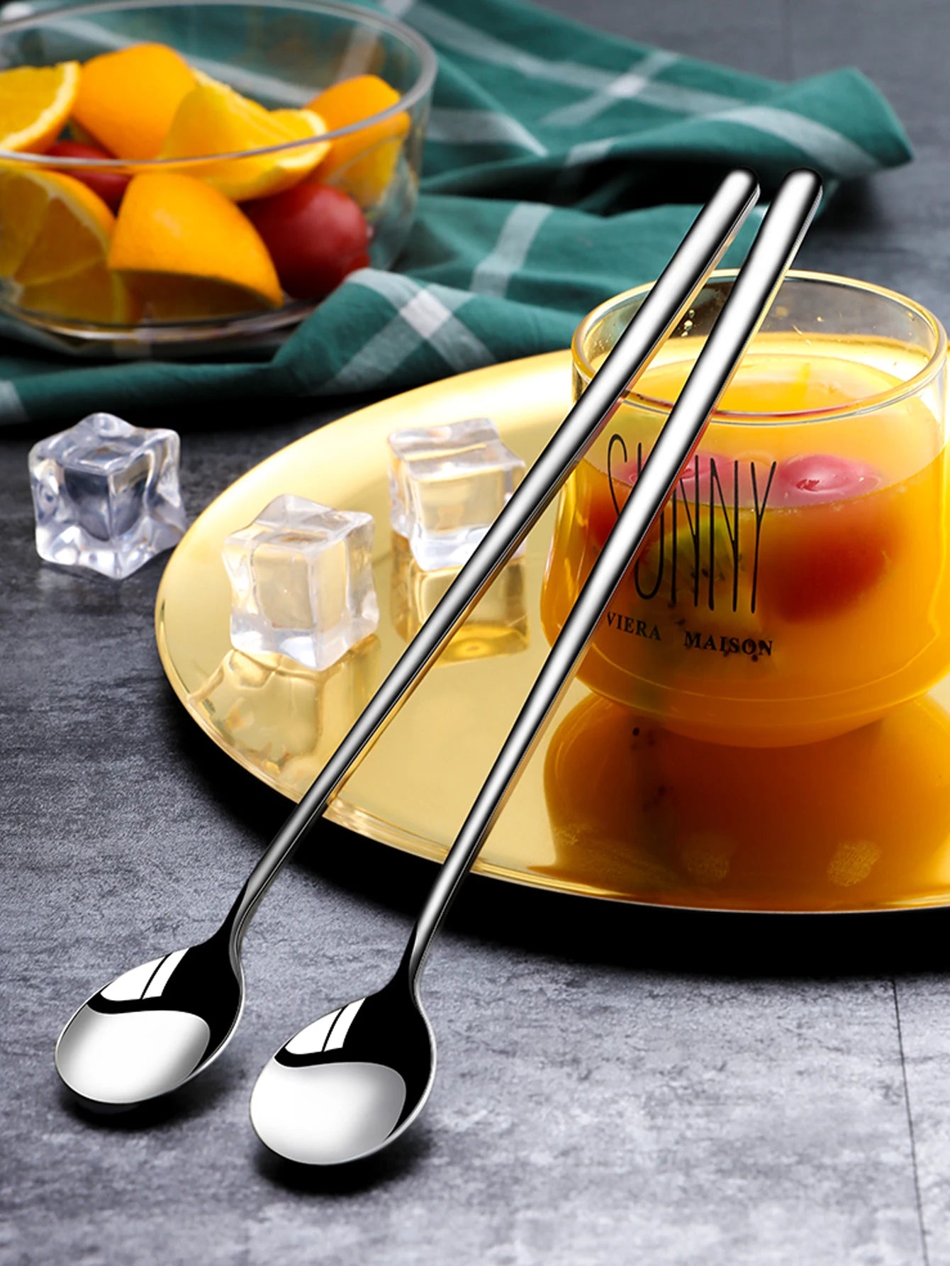 Stainless Steel Ice Cream Spoons Long Handle 5 Pack