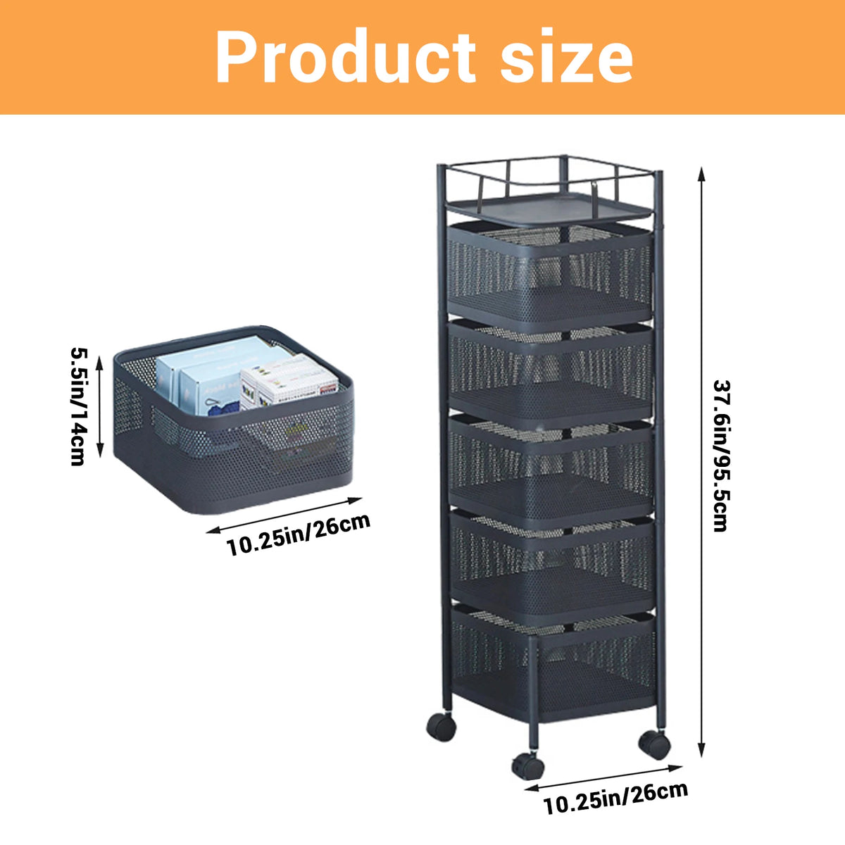 HobbyLane Rotating Vegetable Storage Rack With Wheels