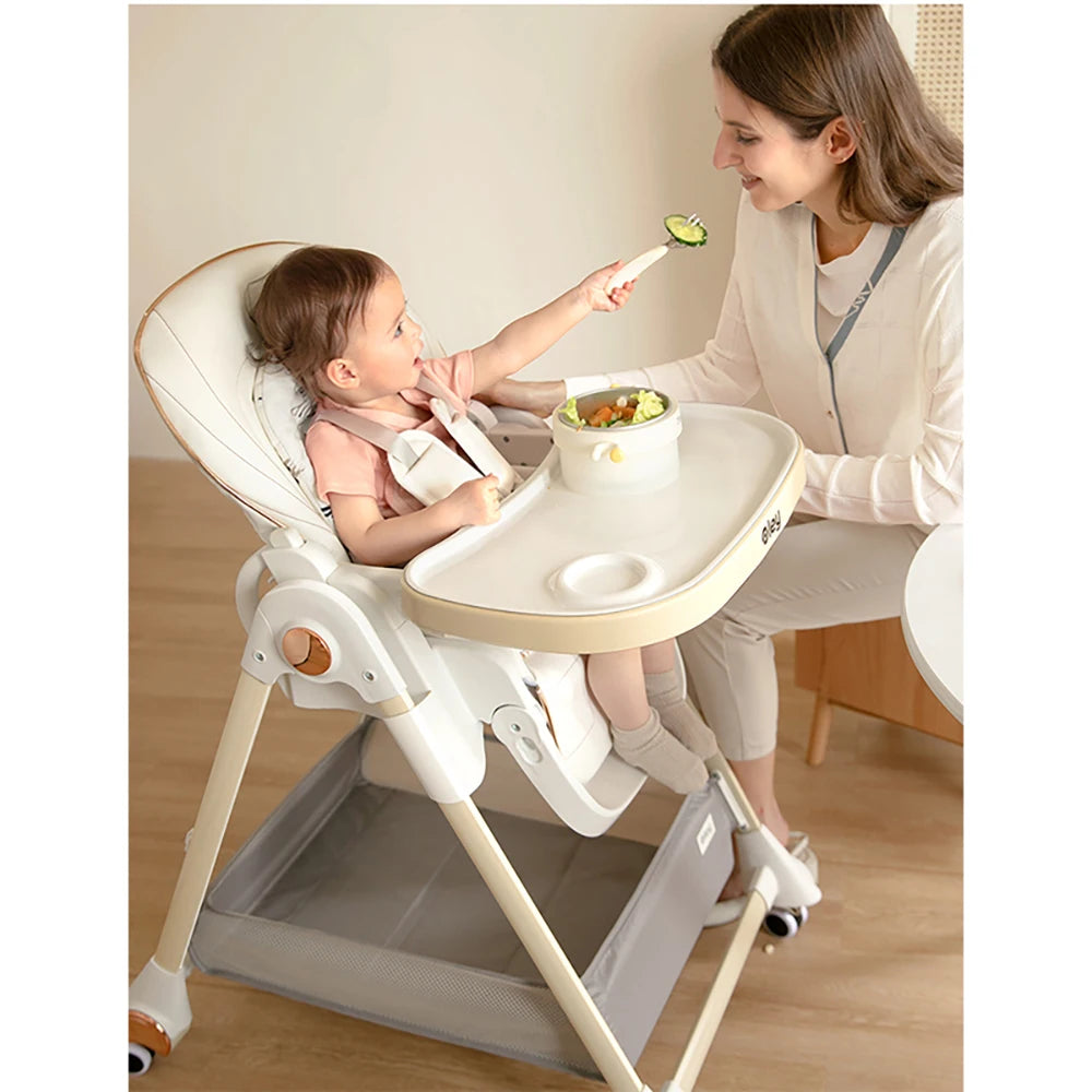 Luxury Baby High Chair With Removable Seat Tray Adjustable Height