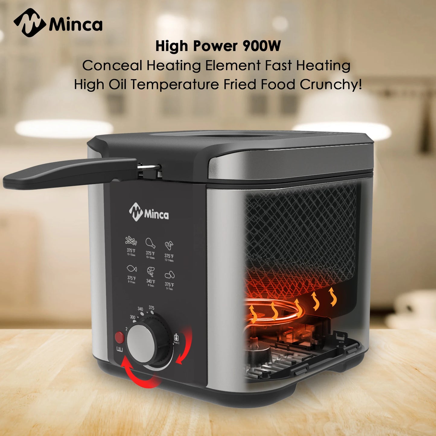 M Minca Electric Deep Fryer With Viewing Window