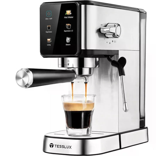 Dual Boiler Espresso Machine With LCD Touchscreen And Milk Frother