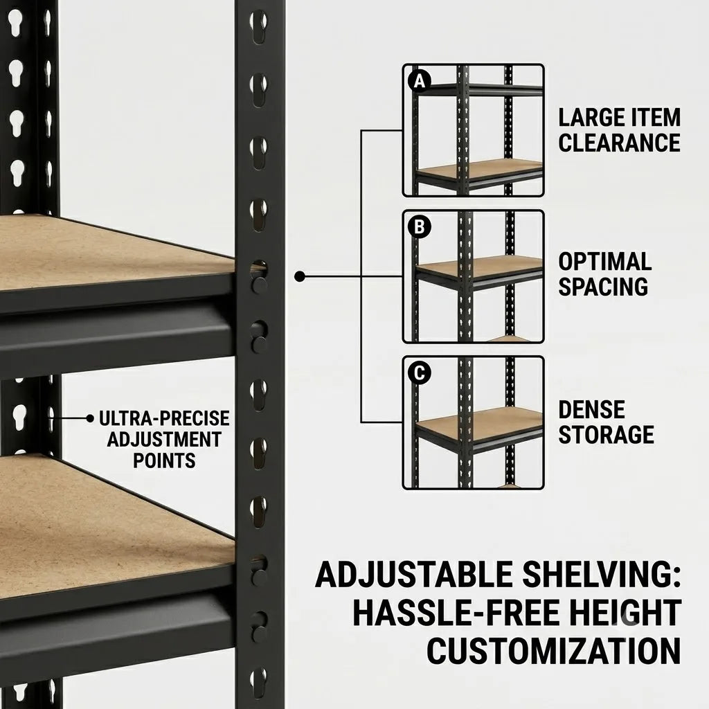 5-Tier Metal Shelving Unit Adjustable Pantry Storage Rack