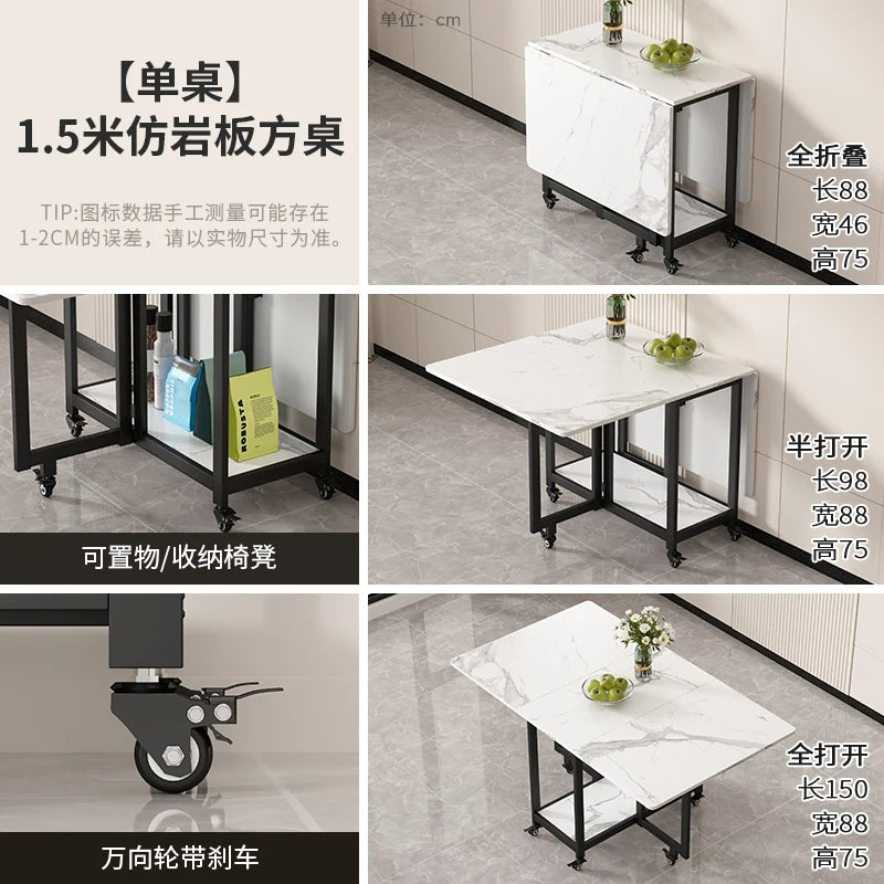 XMSJ Italian Luxury Folding Dining Table Modern Design