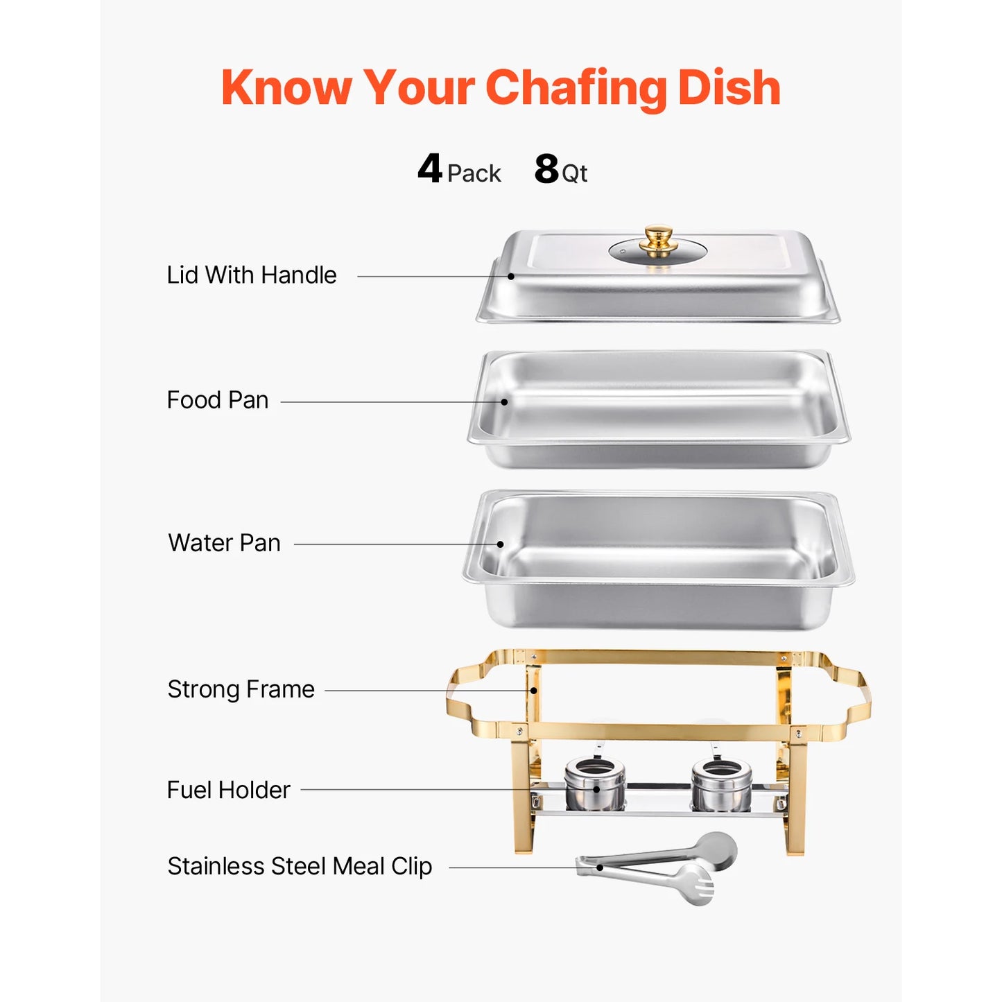 SucceBuy Chafing Dish Buffet Set With 4 Pans