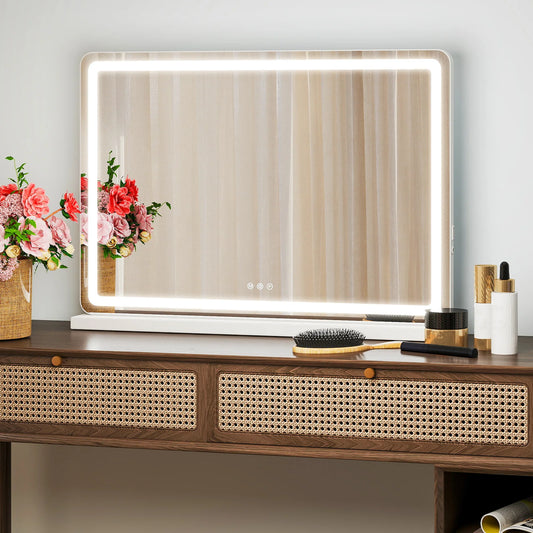 JHK LED Vanity Mirror With Aluminum Frame 3 Color Modes