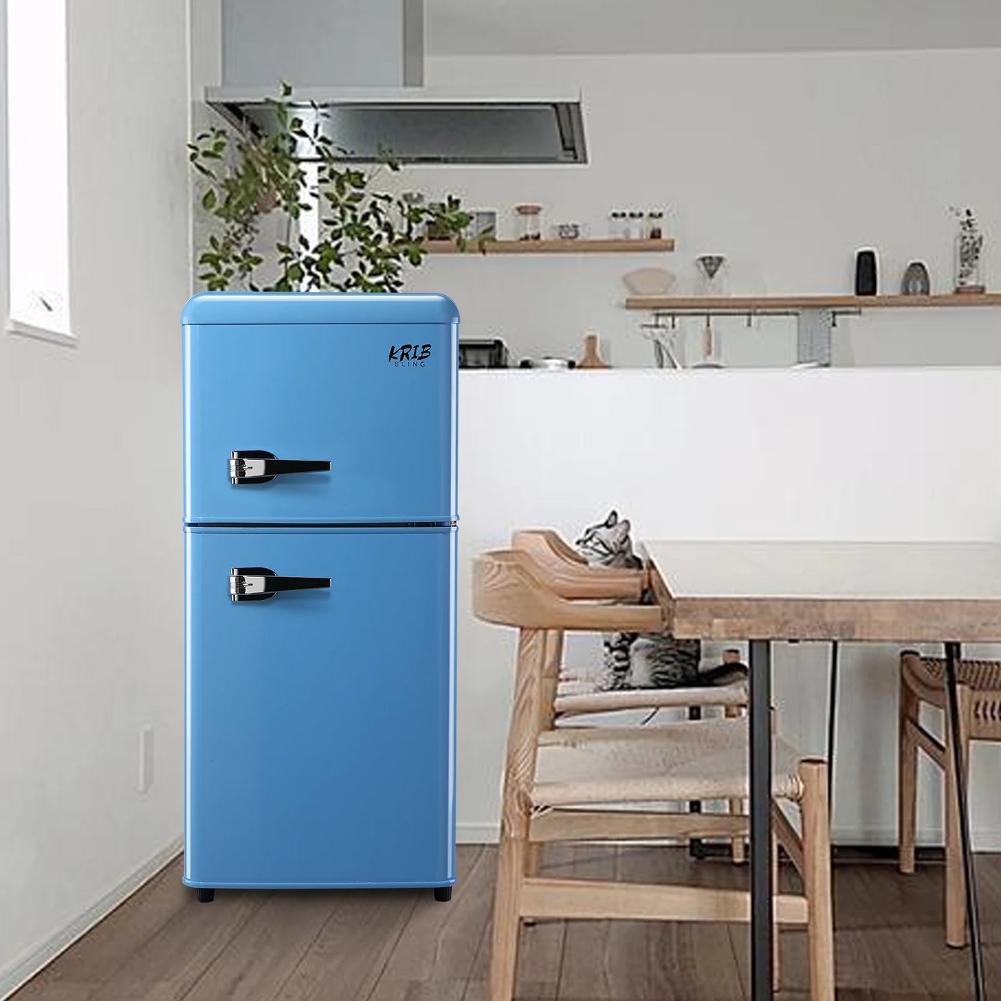 Krib Bling 3.2 Cu Ft Double Door Compact Refrigerator