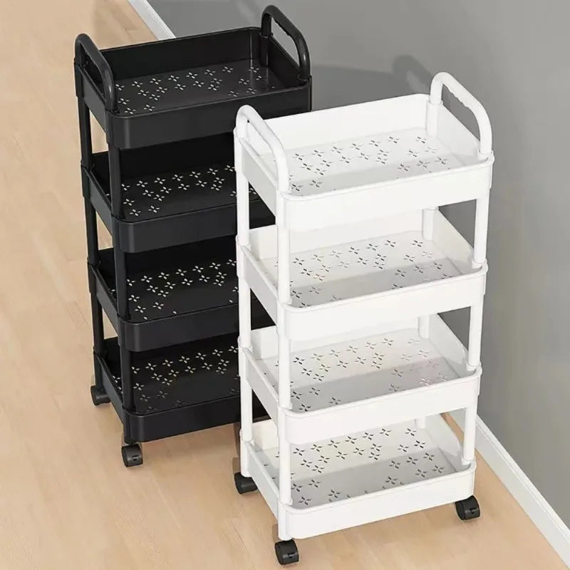 Rolling Five Tier Kitchen Storage Cart With Swivel Wheels