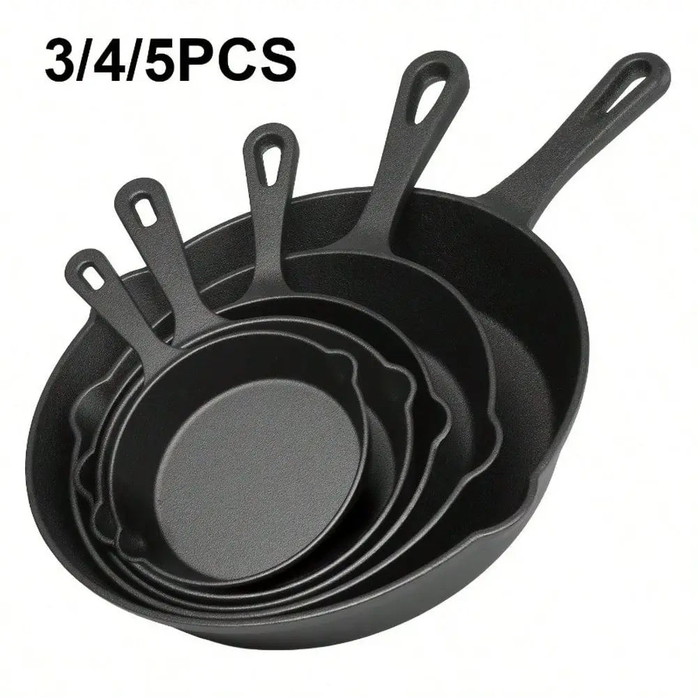 Cast Iron Skillet Set Professional Preseasoned Cookware