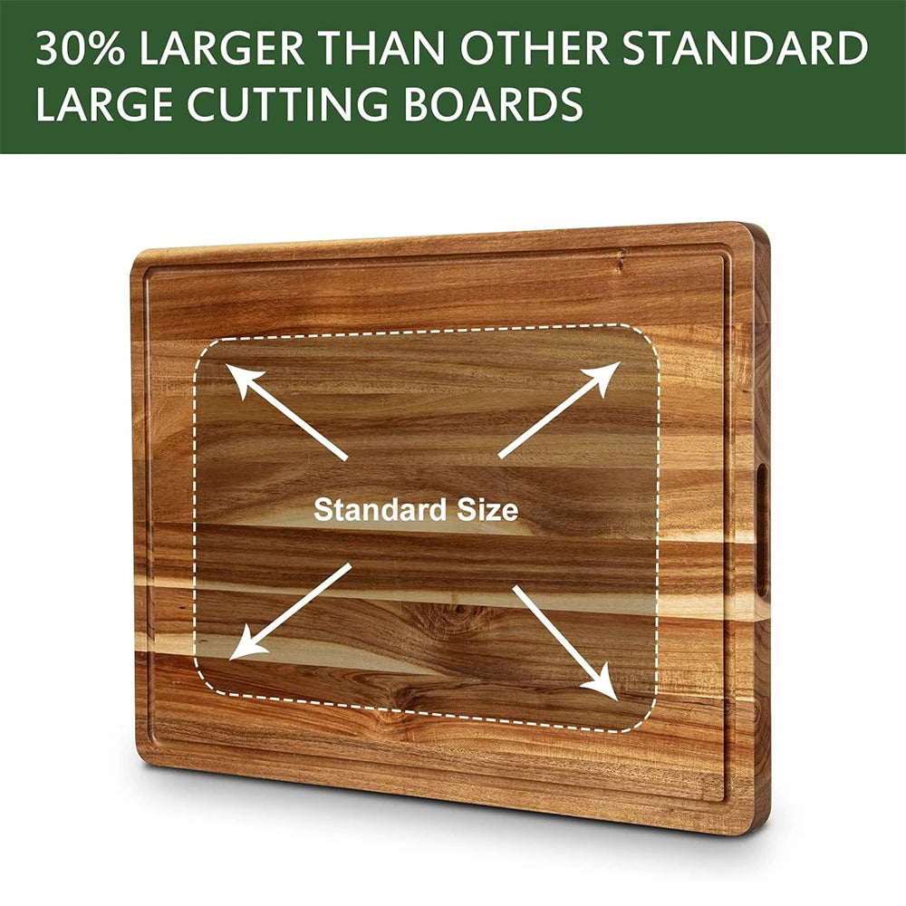 TWISTER.CK Wood Cutting Board With Juice Groove And Reversible
