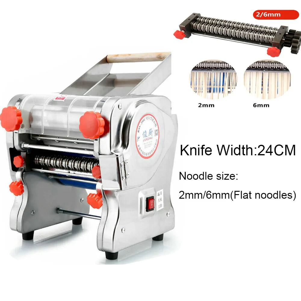 550W Electric Pasta Maker Noodle Machine Full Stainless Steel Dual Knife