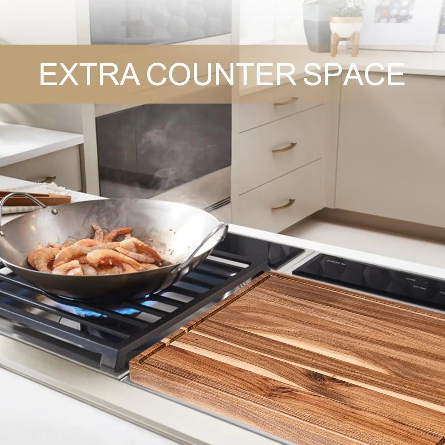 TWISTER.CK Wood Cutting Board With Juice Groove And Reversible