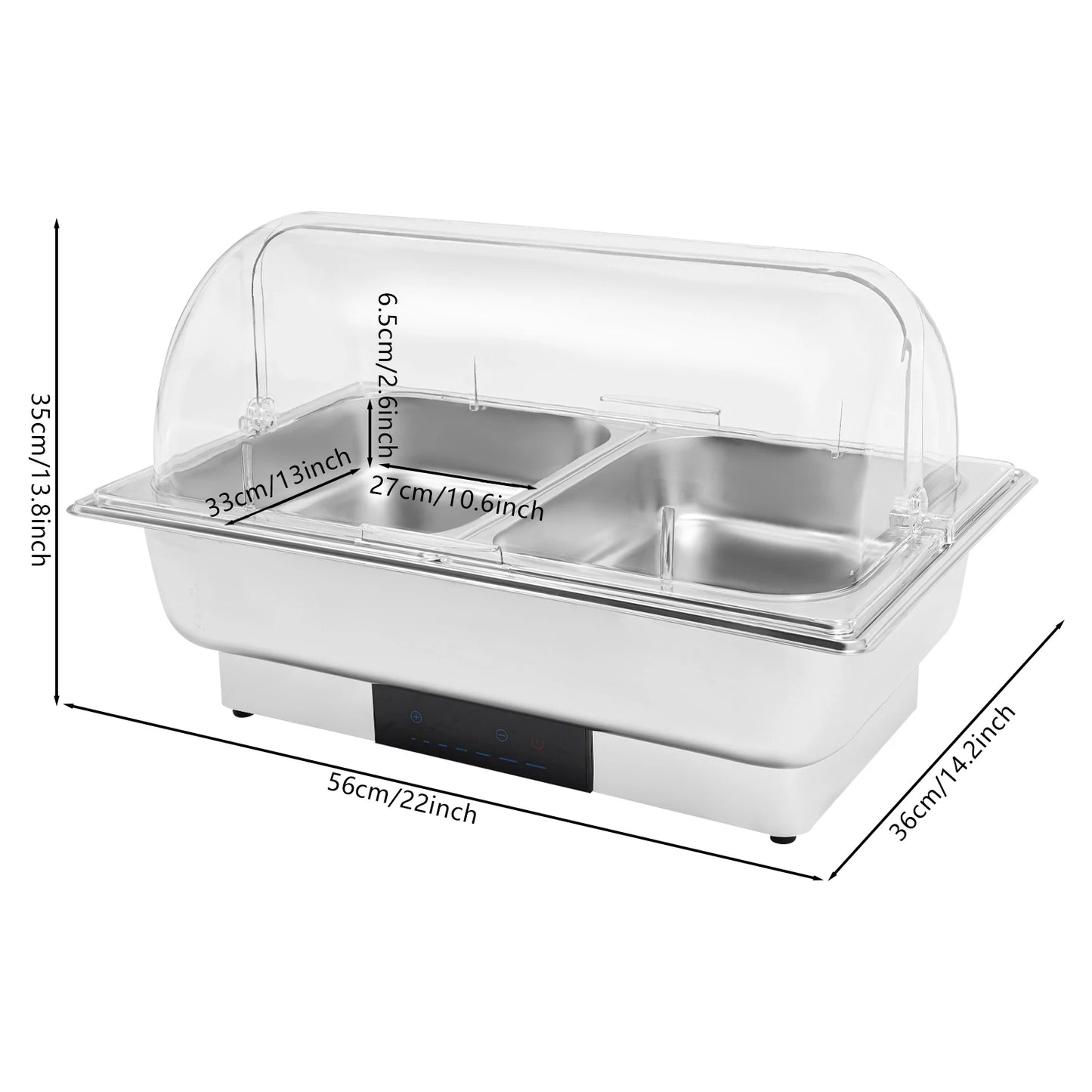 Electric Chafing Dish Buffet Chafer With Stainless Steel Touch Control