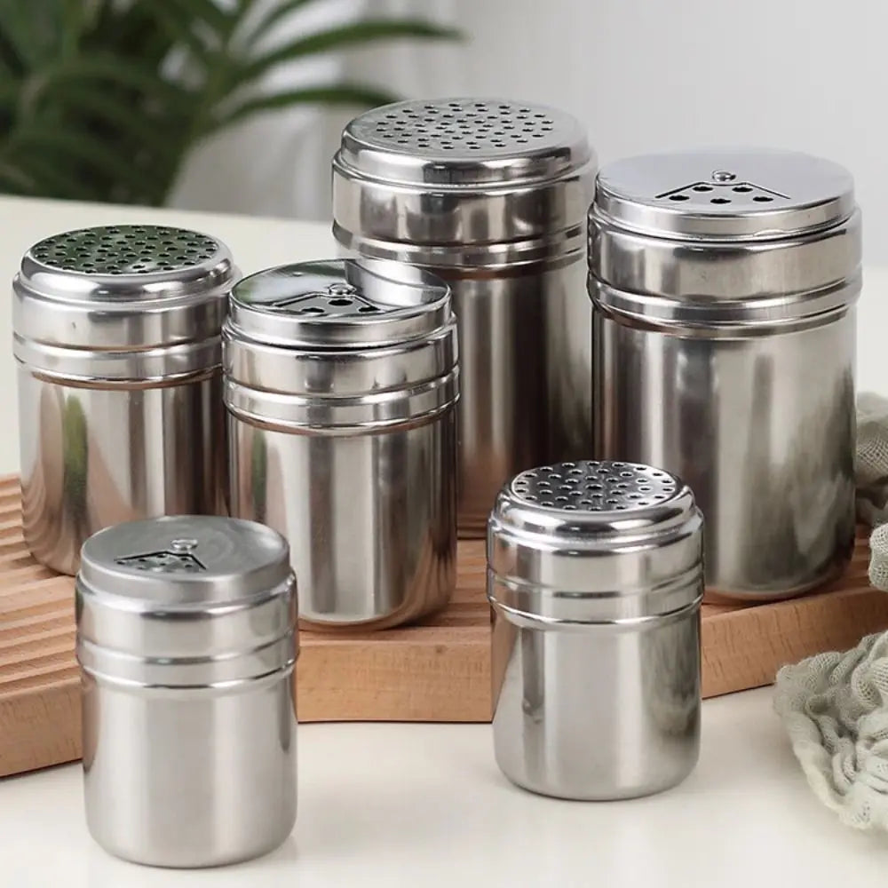 Stainless Steel Seasoning Jar With Rotating Cover Spice Shaker