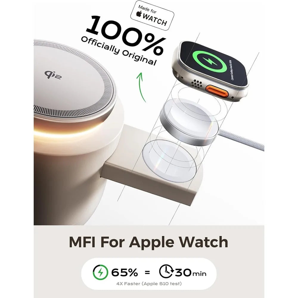 Qi2 4-In-1 Magnetic Wireless Charging Station With 15W Fast Charge
