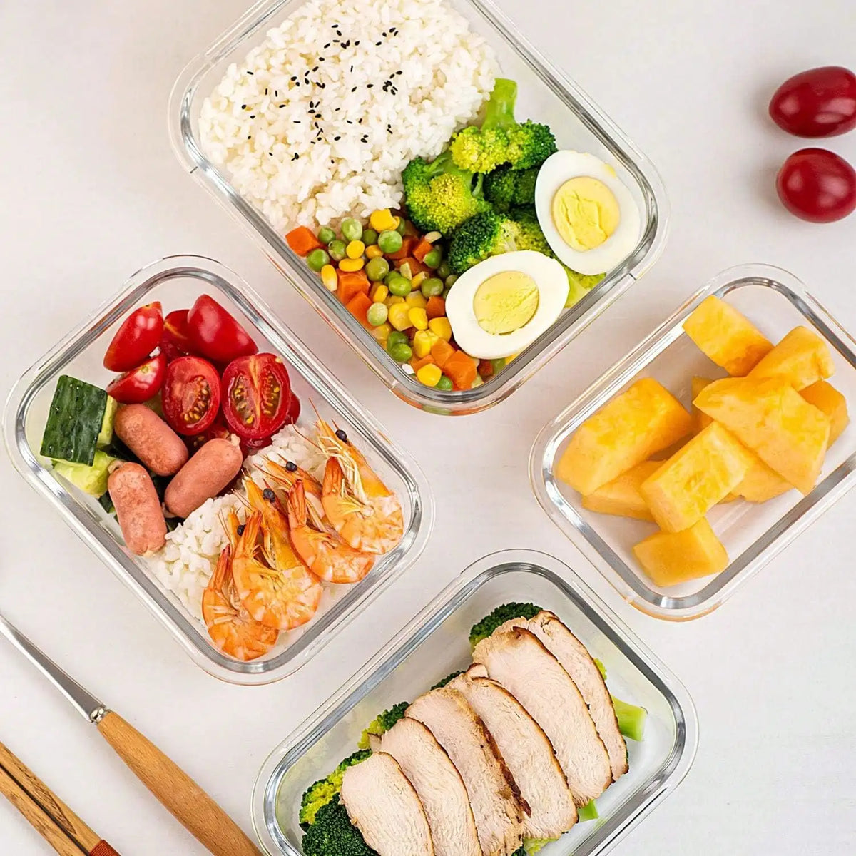Glass Meal Prep Containers With Airtight Locking Lids