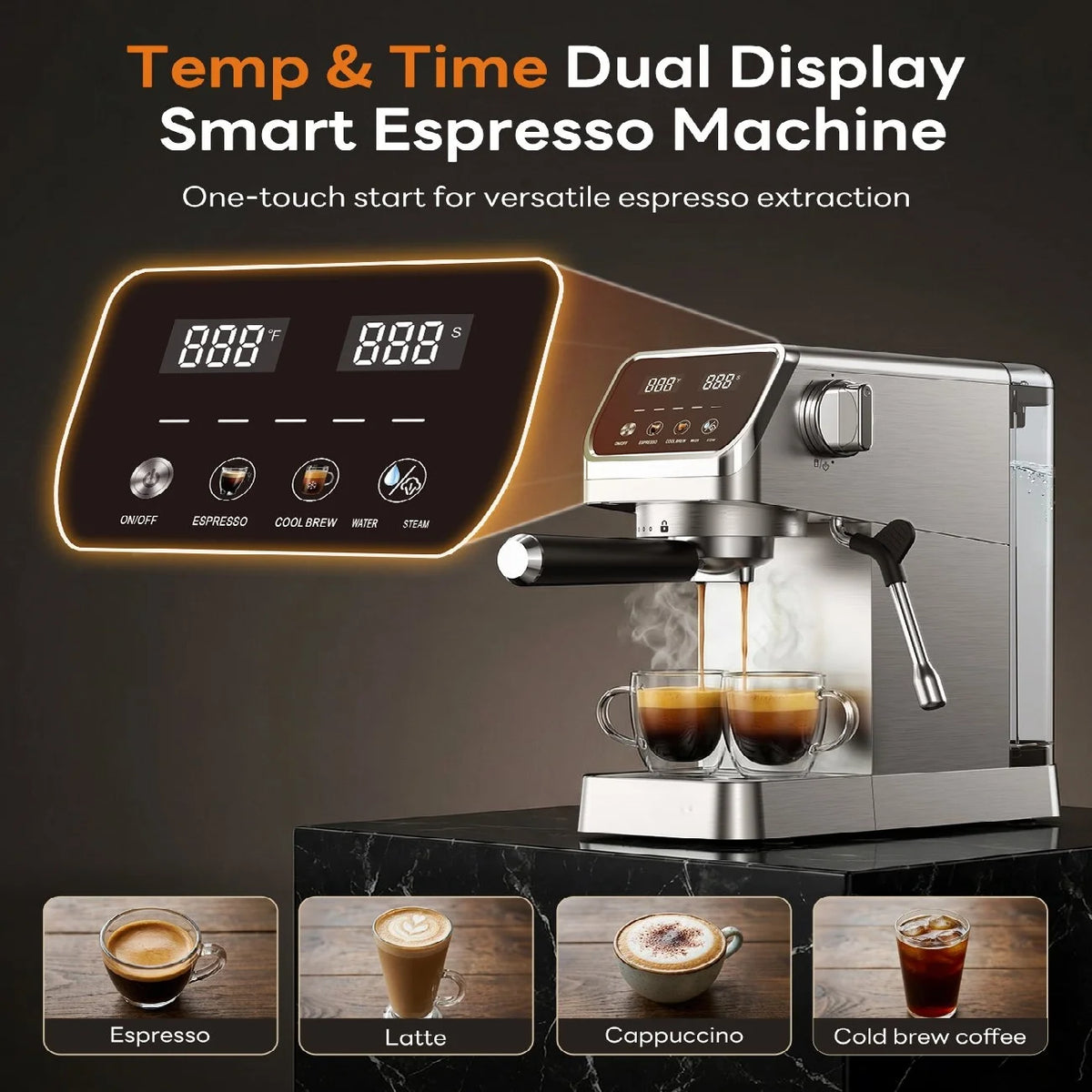Espresso Maker With Milk Frother And Touchscreen
