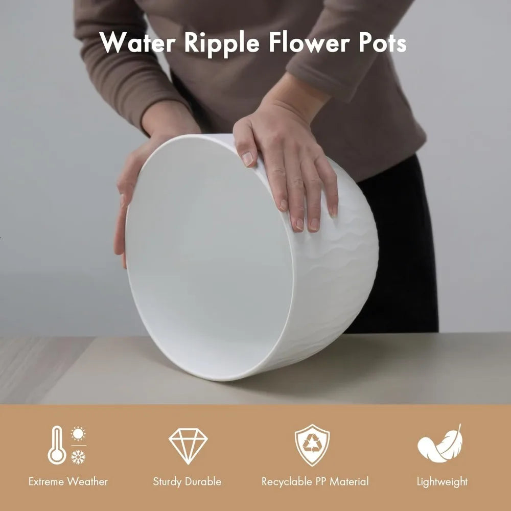 NBVCX Large Plant Pots With Drainage Holes And Saucer