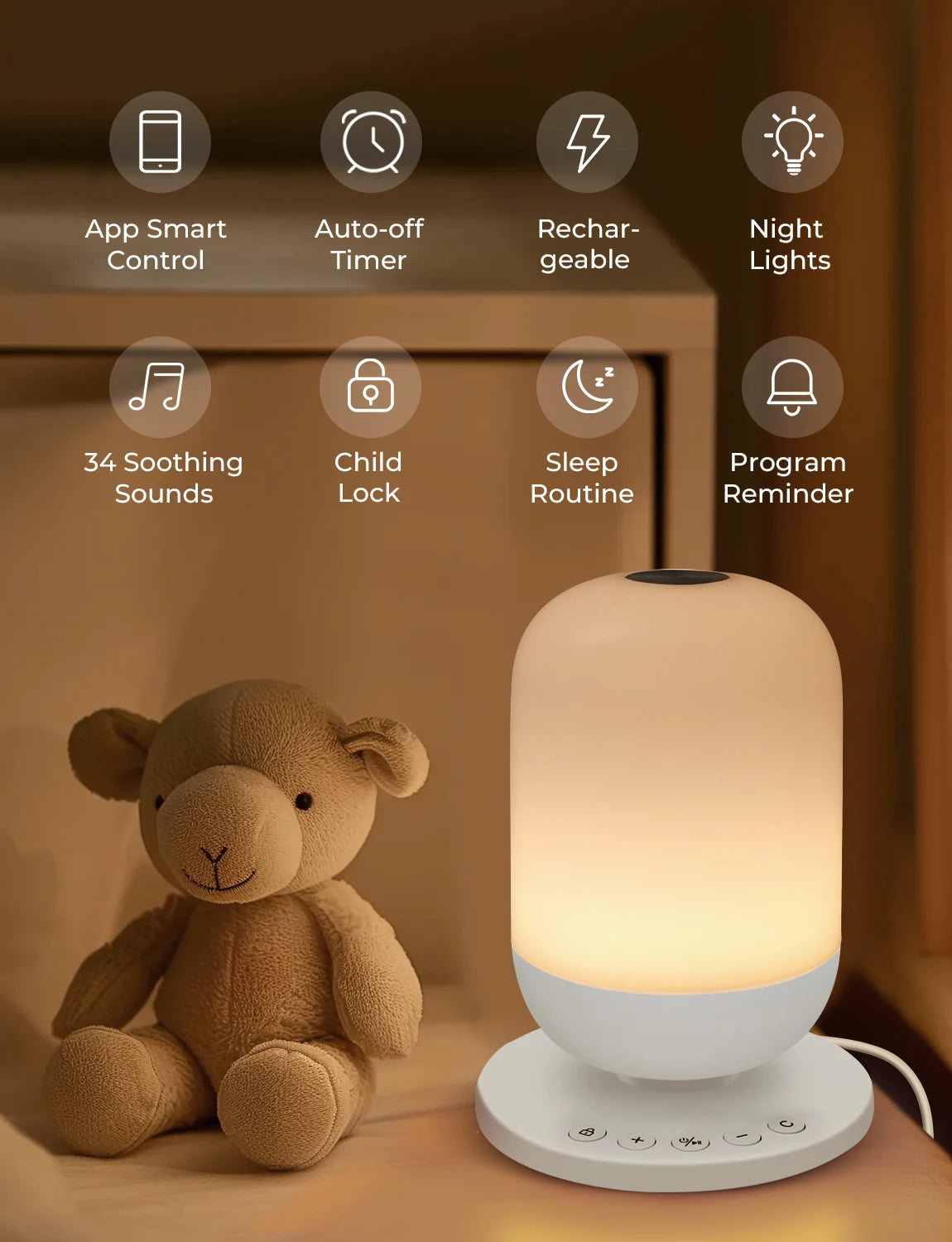Wouwon Tuya Smart White Noise Machine With App Control