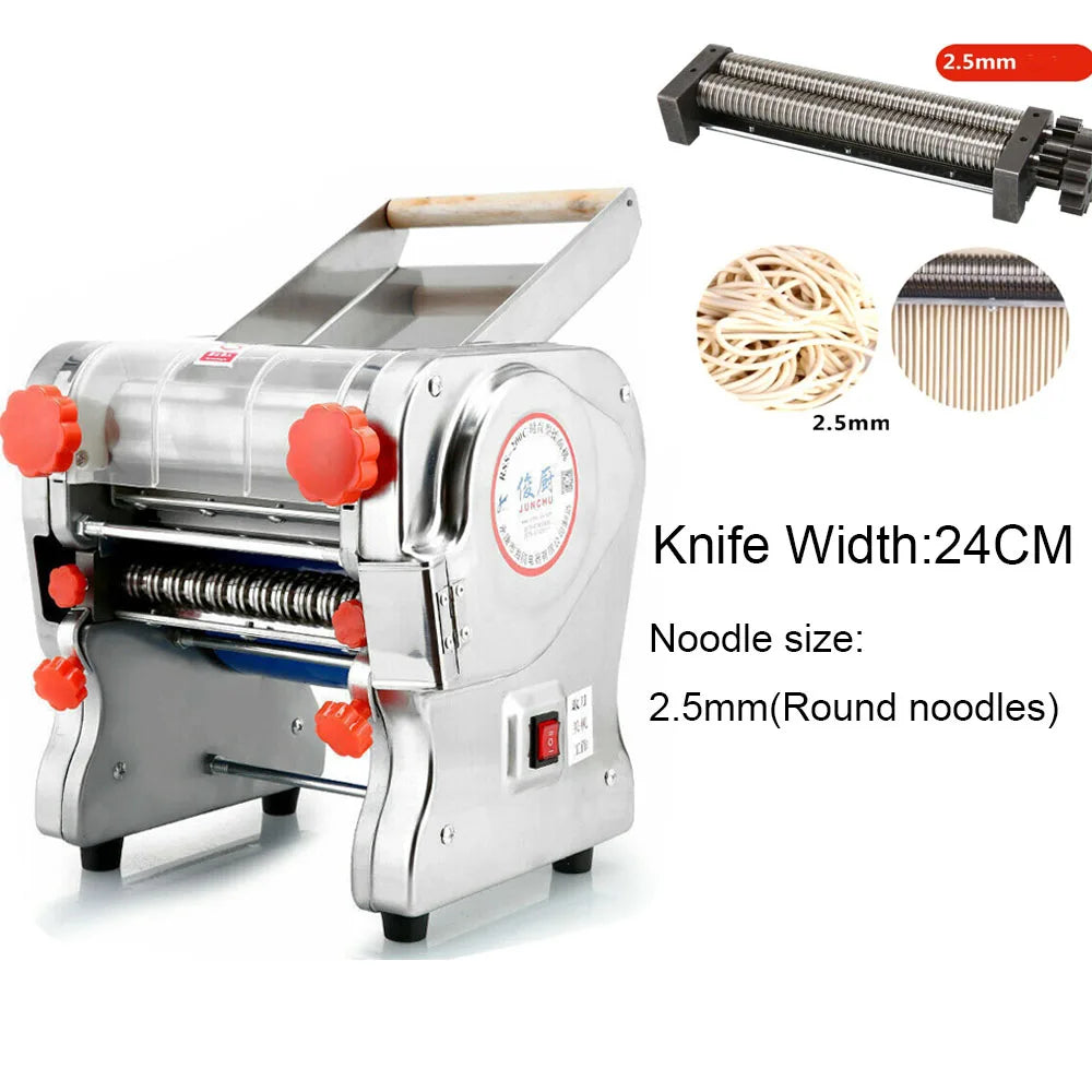 550W Electric Pasta Maker Noodle Machine Full Stainless Steel Dual Knife