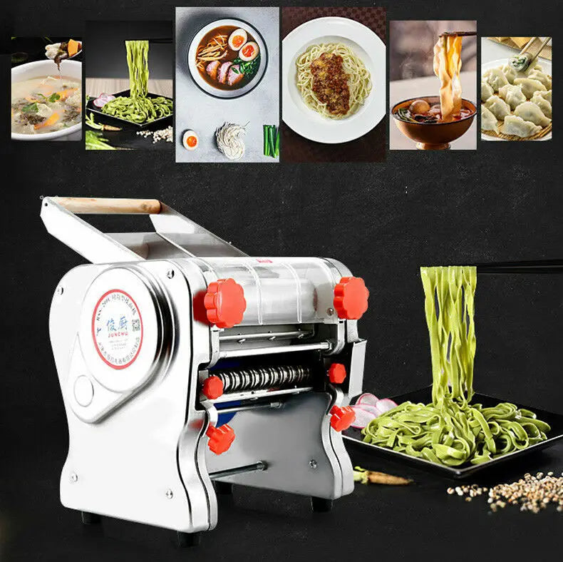 550W Electric Pasta Maker Noodle Machine Full Stainless Steel Dual Knife