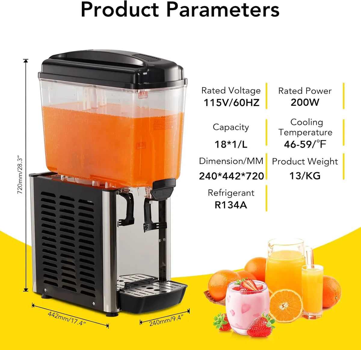 Tacleekii Commercial Stainless Steel Beverage Dispenser With Thermostat