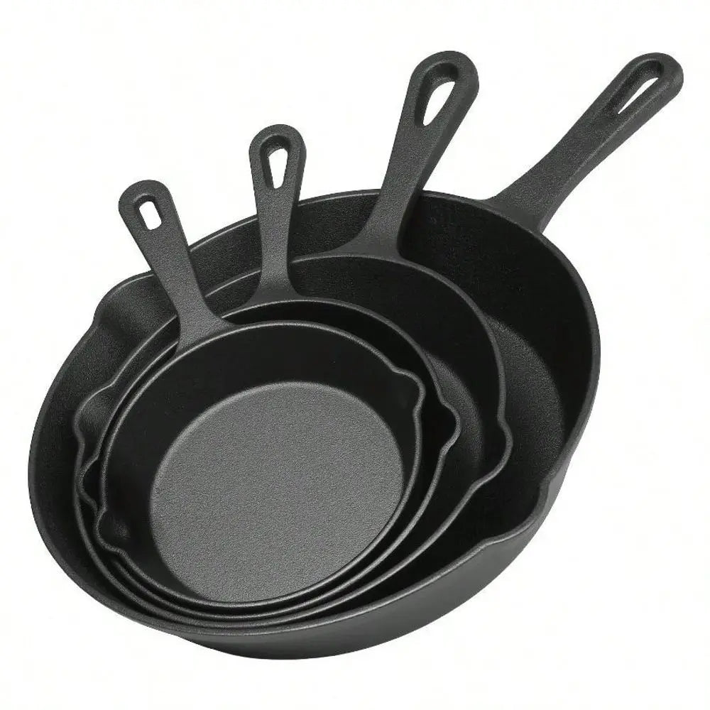 Cast Iron Skillet Set Professional Preseasoned Cookware