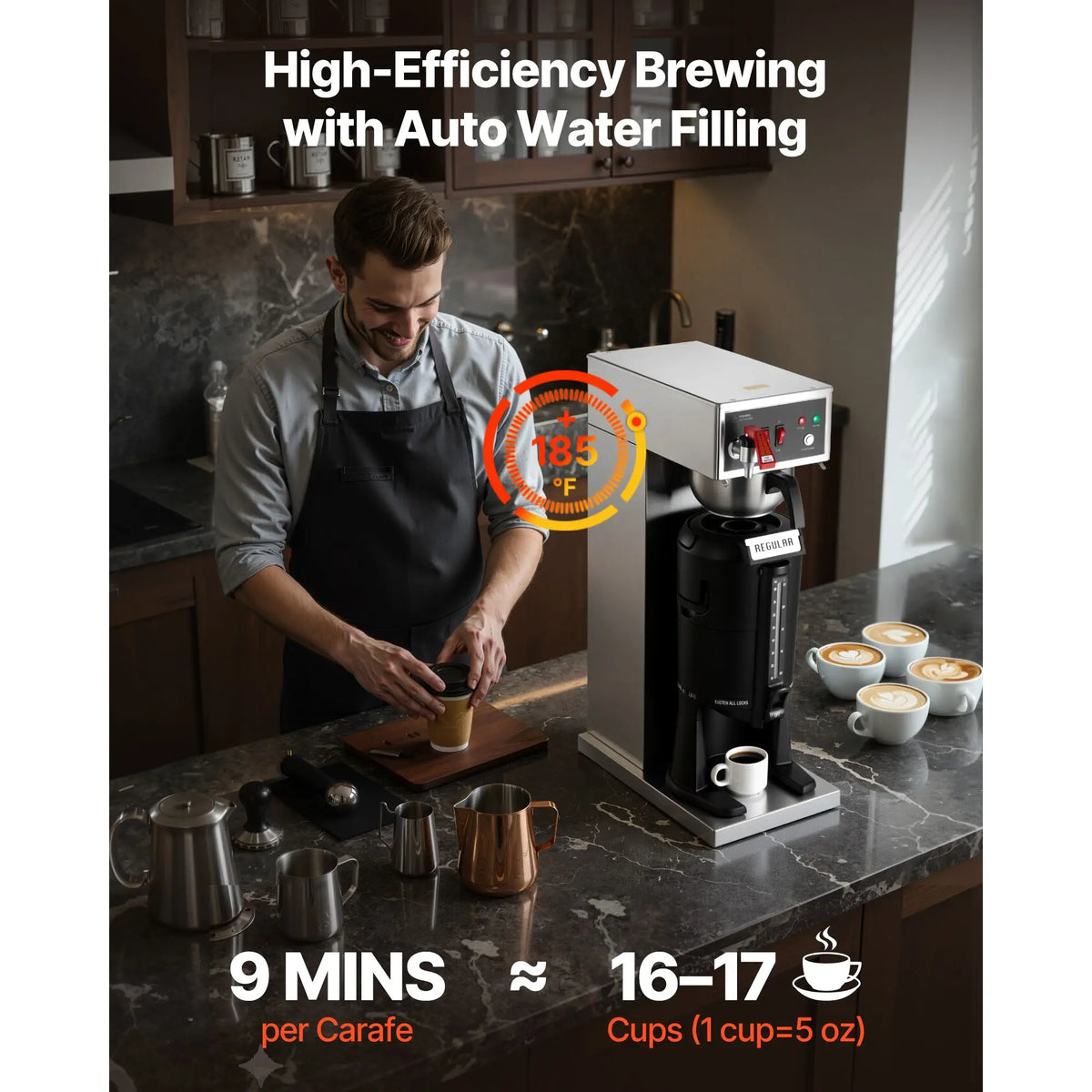 Commercial Drip Coffee Maker With Thermal Carafe And Auto Fill