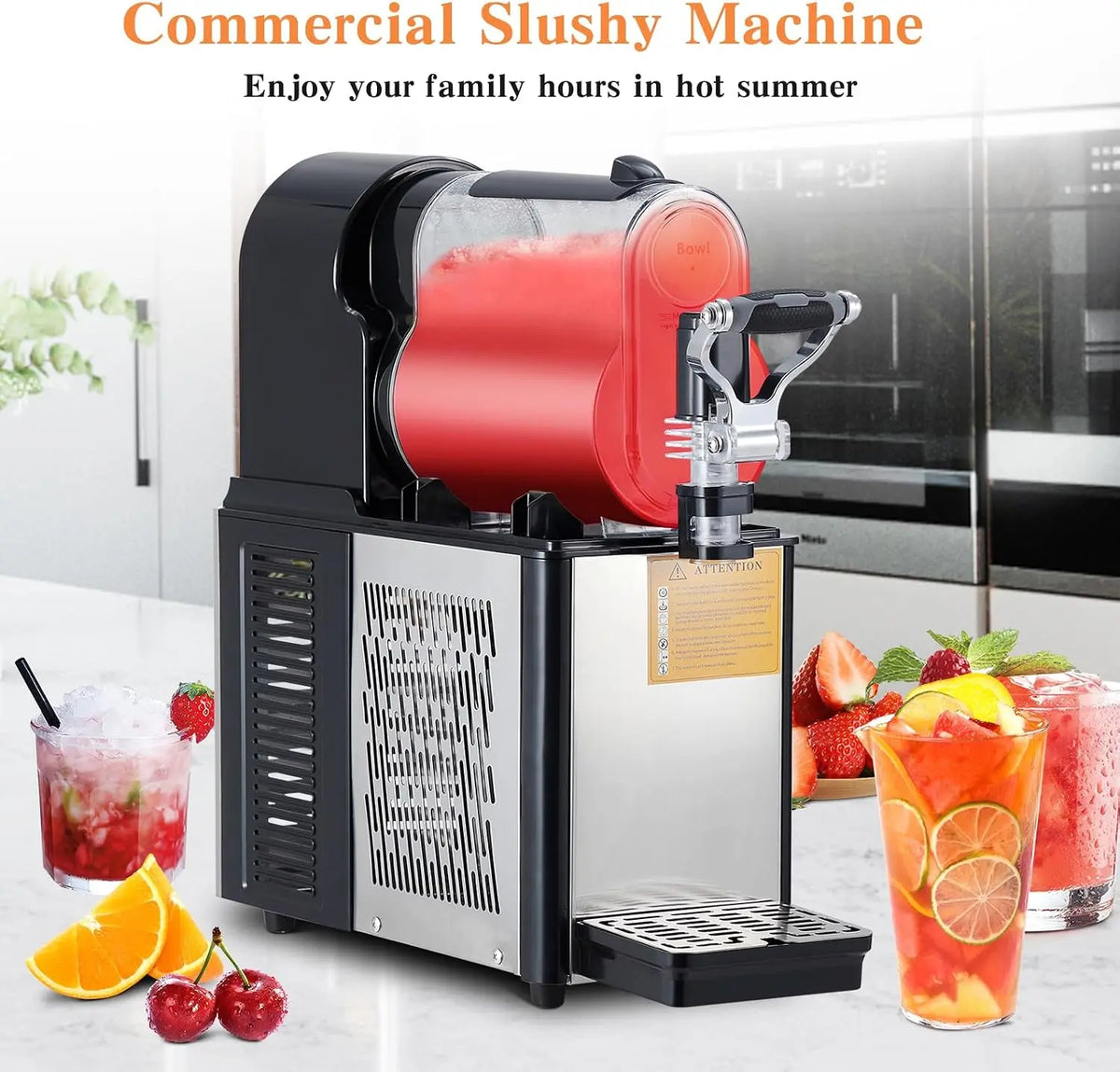 Tacleekii Commercial Slushy Machine With Digital Control and Self Cleaning