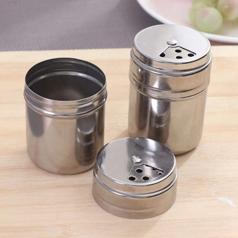 Stainless Steel Seasoning Jar With Rotating Cover Spice Shaker