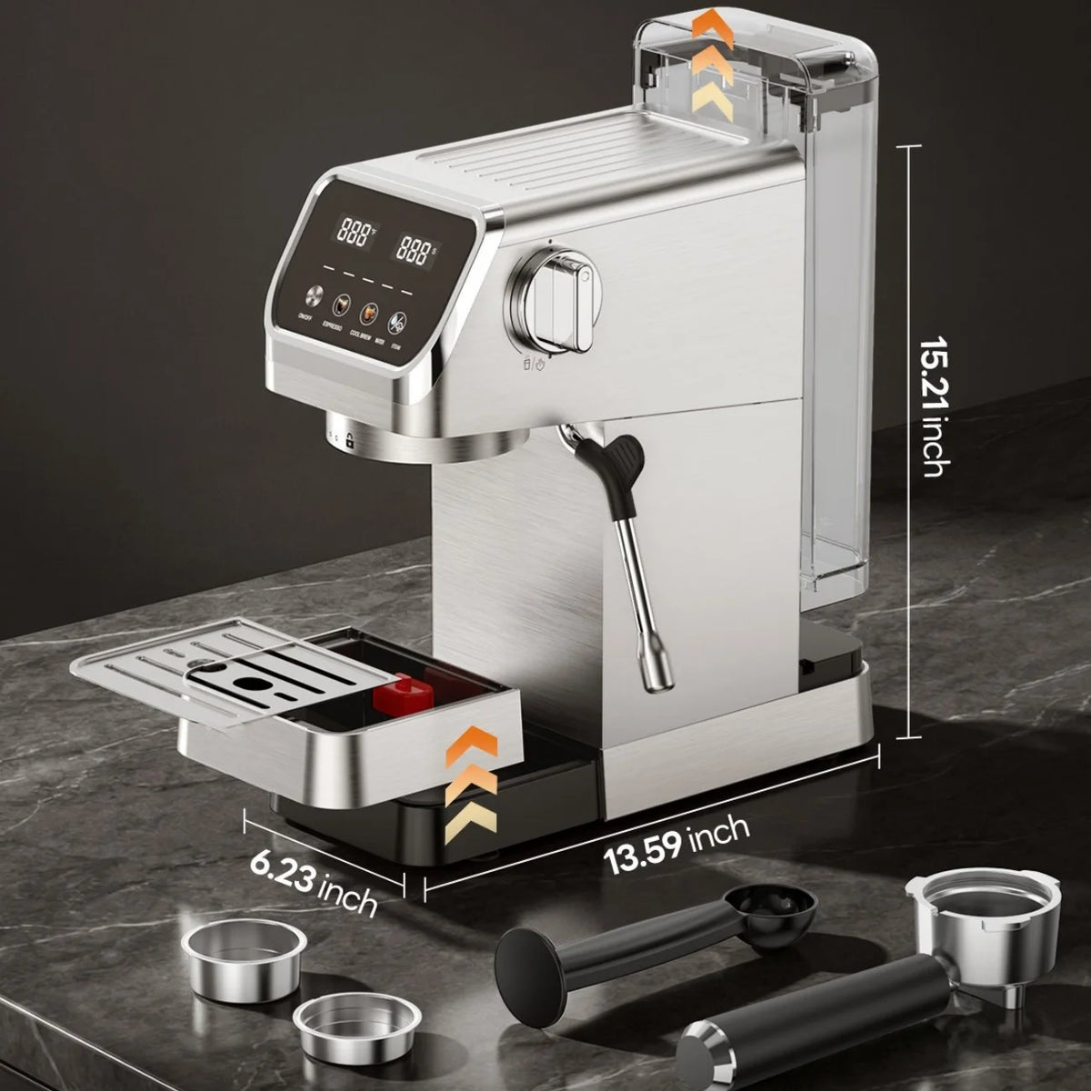Espresso Maker With Milk Frother And Touchscreen