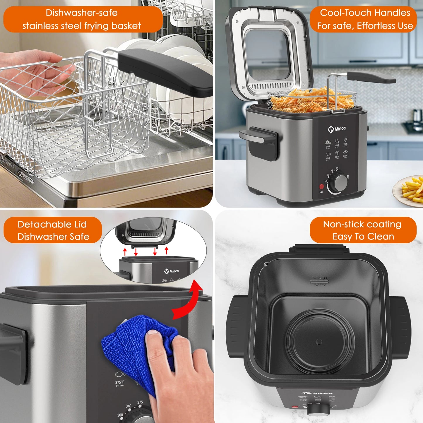 M Minca Electric Deep Fryer With Viewing Window