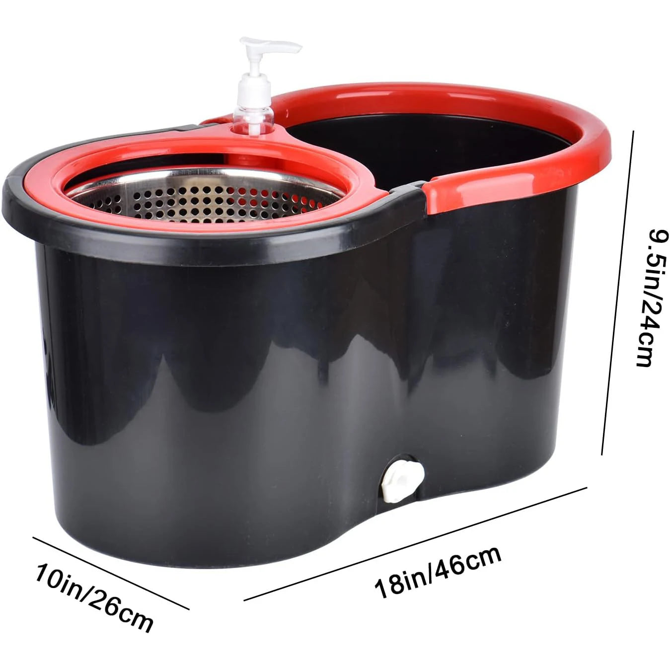 360 Spin Mop Bucket Set With Wring System Stainless Basket