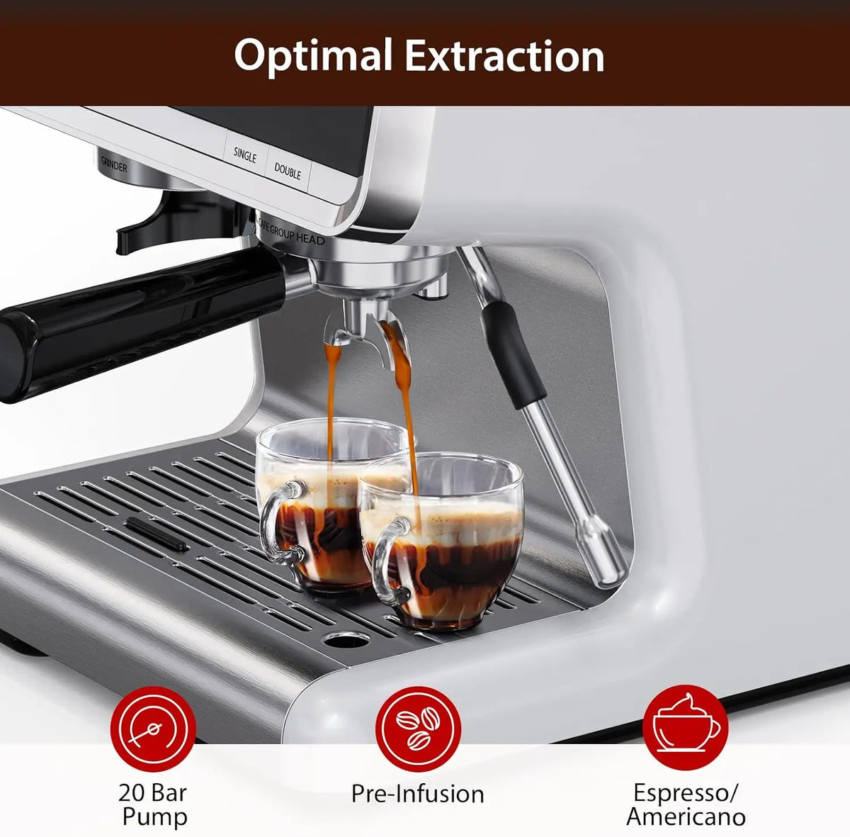 Espresso Machine With Conical Burr Grinder And Milk Frother
