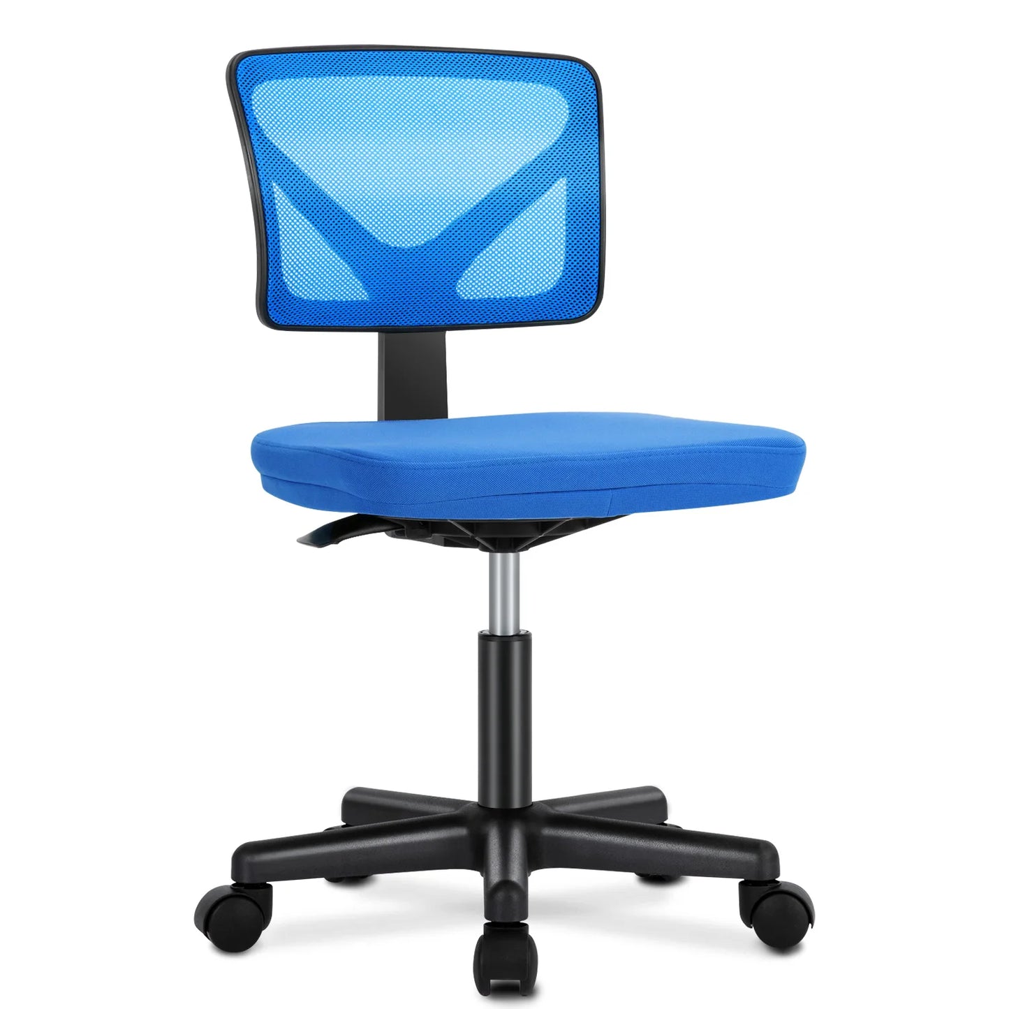 JHK Mesh Lumbar Support Armless Office Chair with Wheels