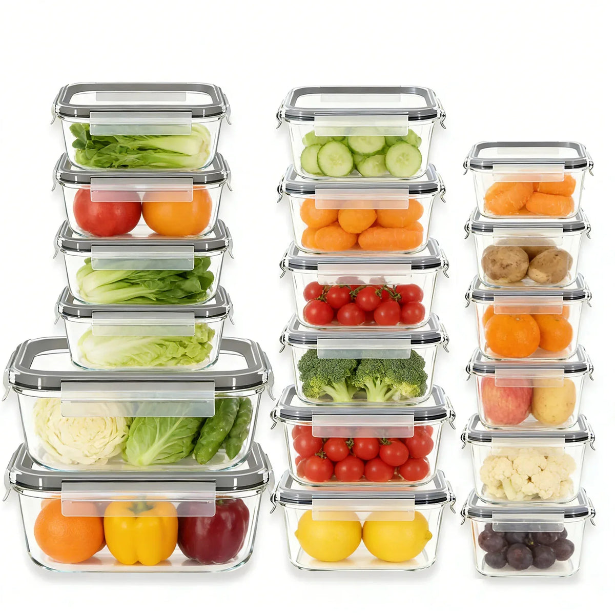 BPA Free Airtight Glass Food Storage Containers With Utensil Set