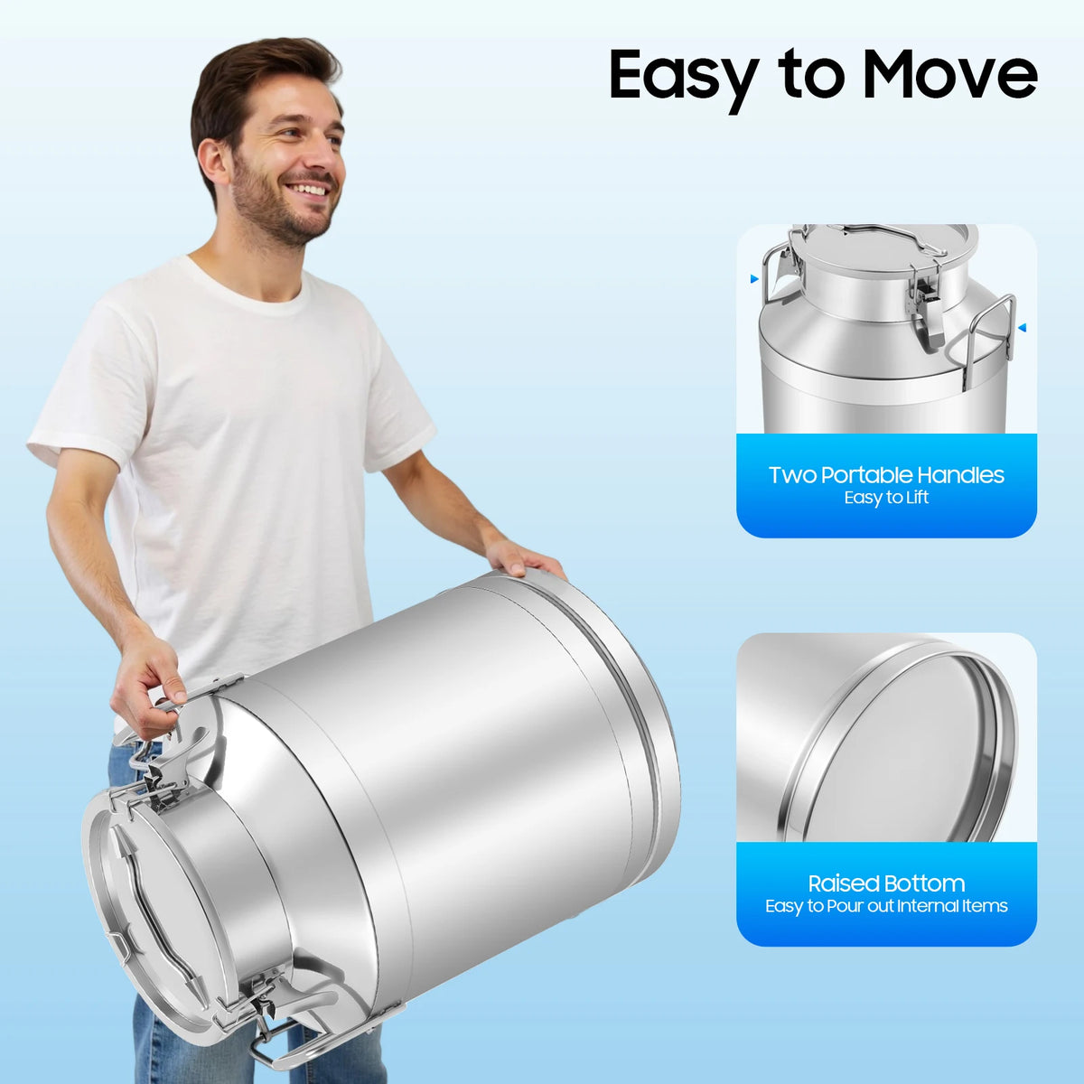 Bymaocar Stainless Steel Food Storage Canister With Locking Lids