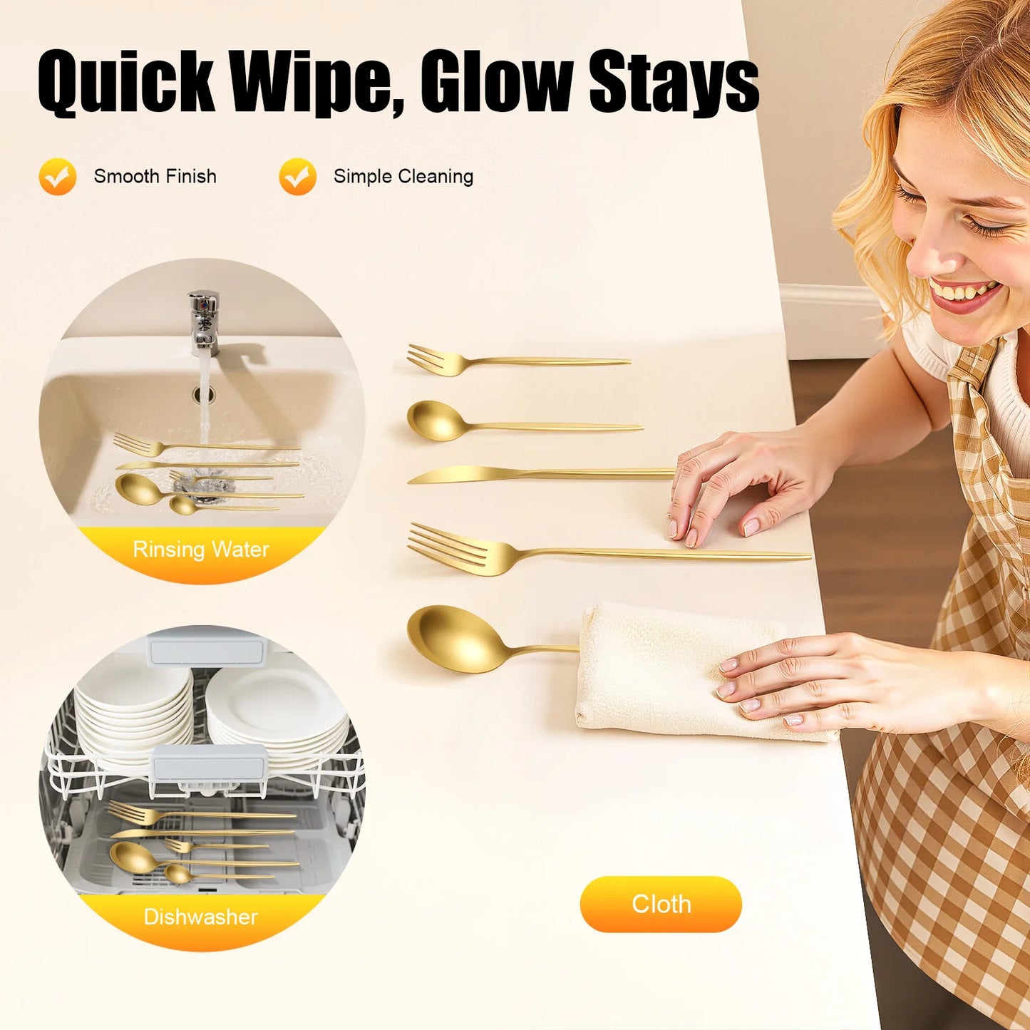 90-Piece 420 Stainless Steel Flatware Set Heavy Duty