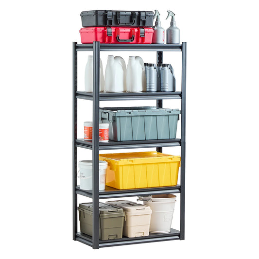 SucceBuy 5-Tier Garage Storage Shelves Adjustable Metal Rack