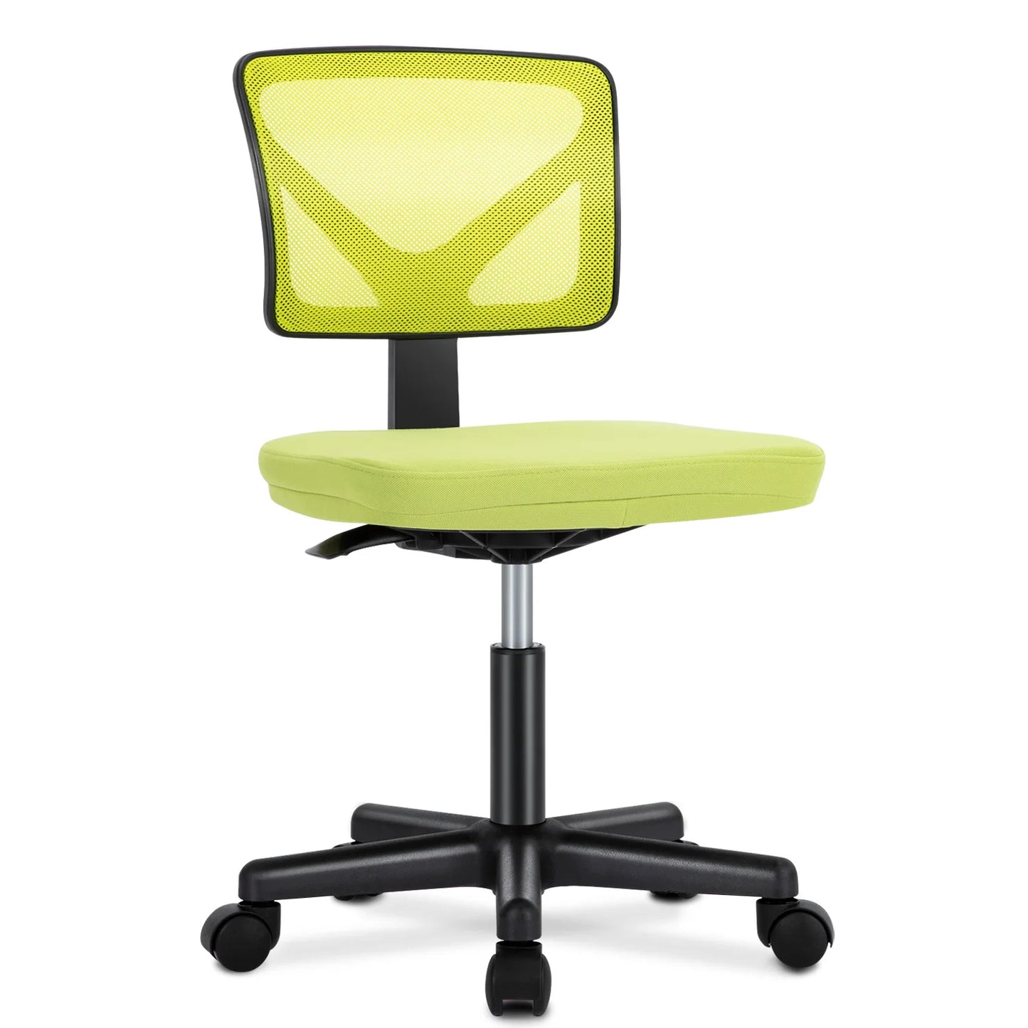 JHK Mesh Lumbar Support Armless Office Chair with Wheels