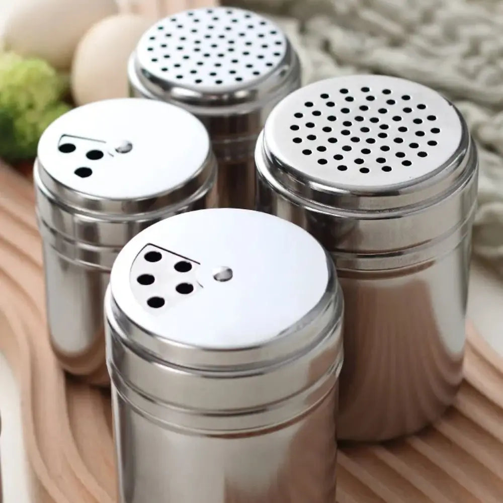 Stainless Steel Seasoning Jar With Rotating Cover Spice Shaker