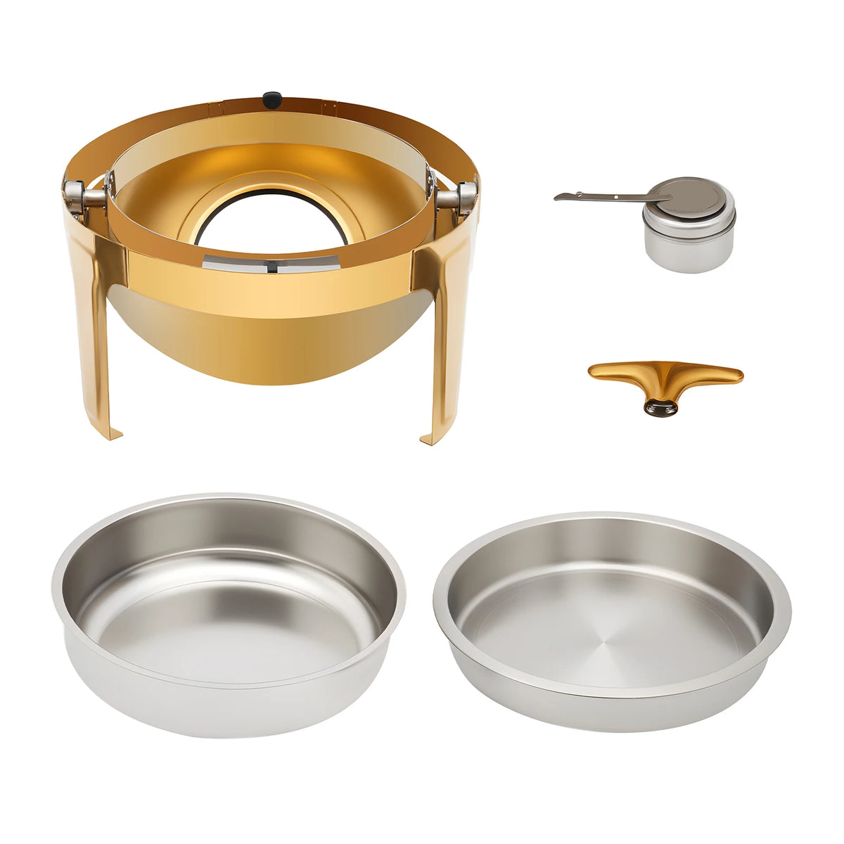 Bymaocar Round Chafing Dish Buffet Food Warmer
