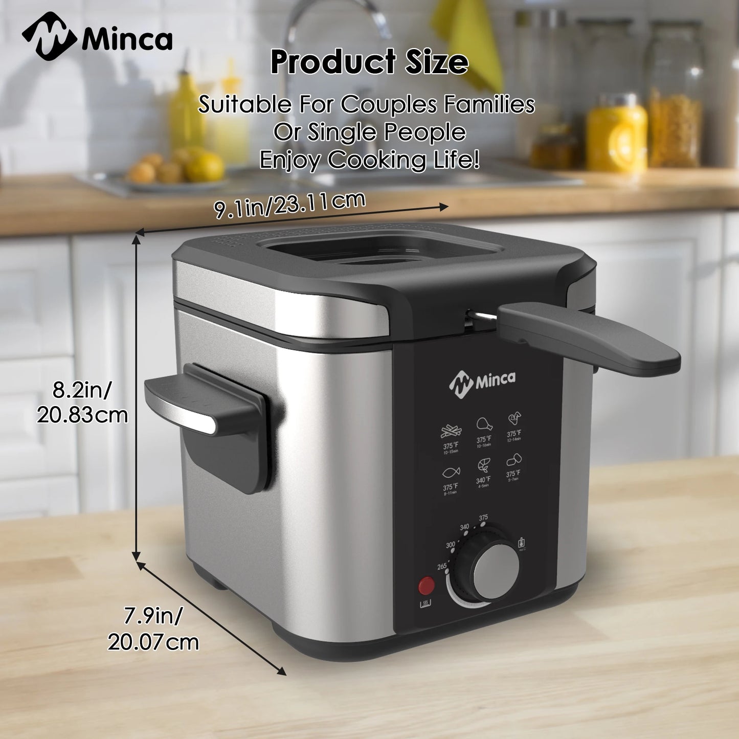 M Minca Electric Deep Fryer With Viewing Window