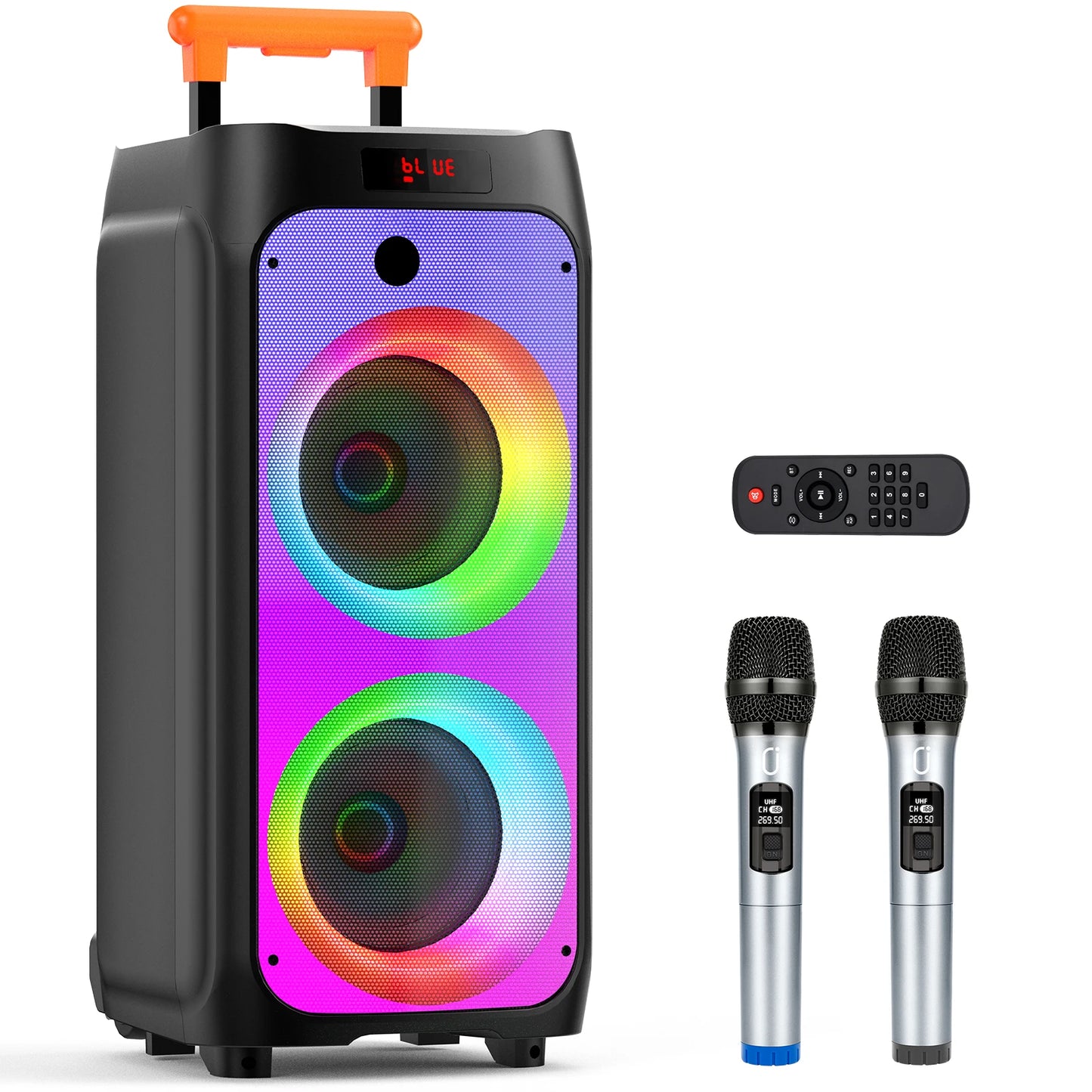 FanFun Karaoke Machine With Portable Bluetooth Speaker And Two Microphones