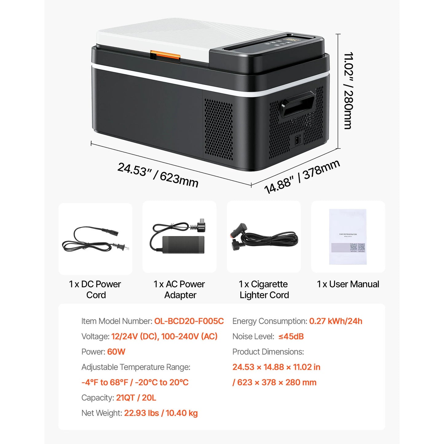 SucceBuy Car Refrigerator Portable Compressor Cooler Mini Fridge 12V DC