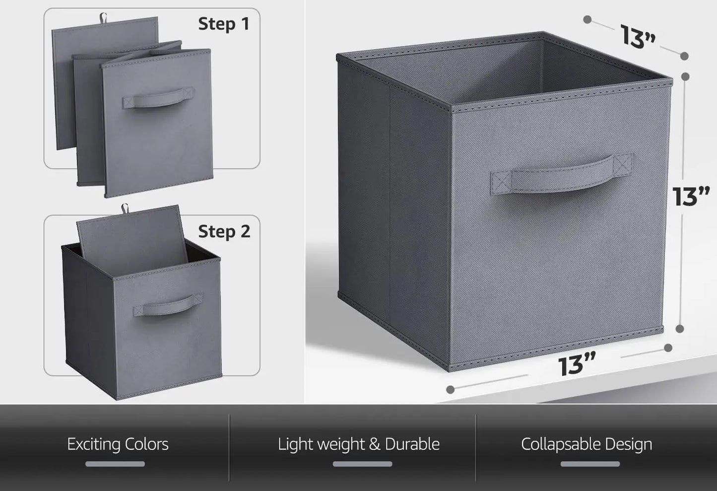 Fabric Storage Cubes Foldable Bins For Pantry And Toys