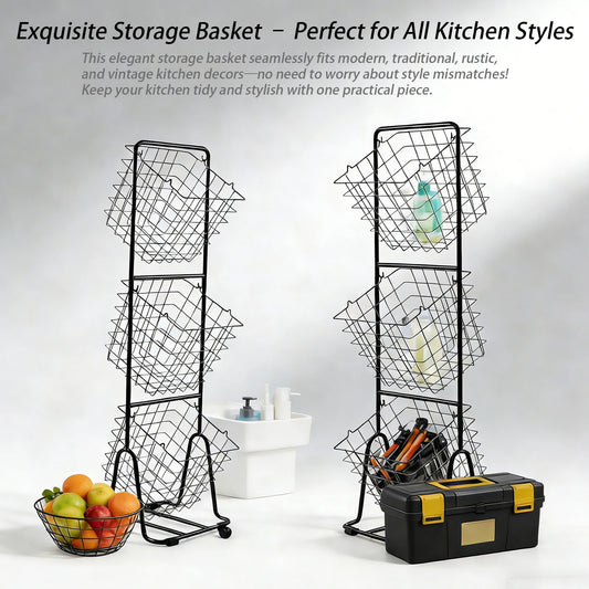 ATUOTIN Three Tier Storage Rack With Removable Baskets