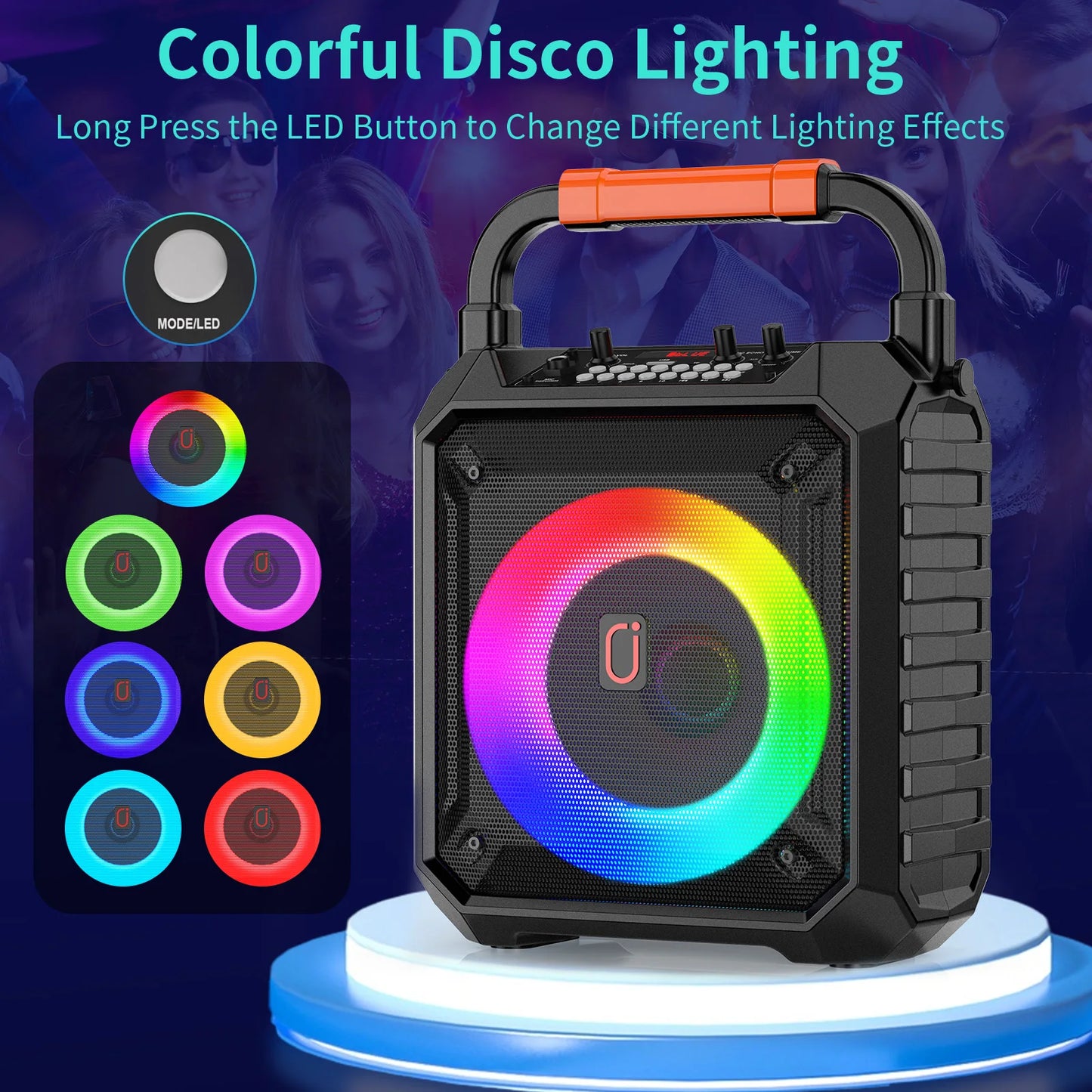 FanFun T17-T Wireless Bluetooth Karaoke Speaker With Microphones LED
