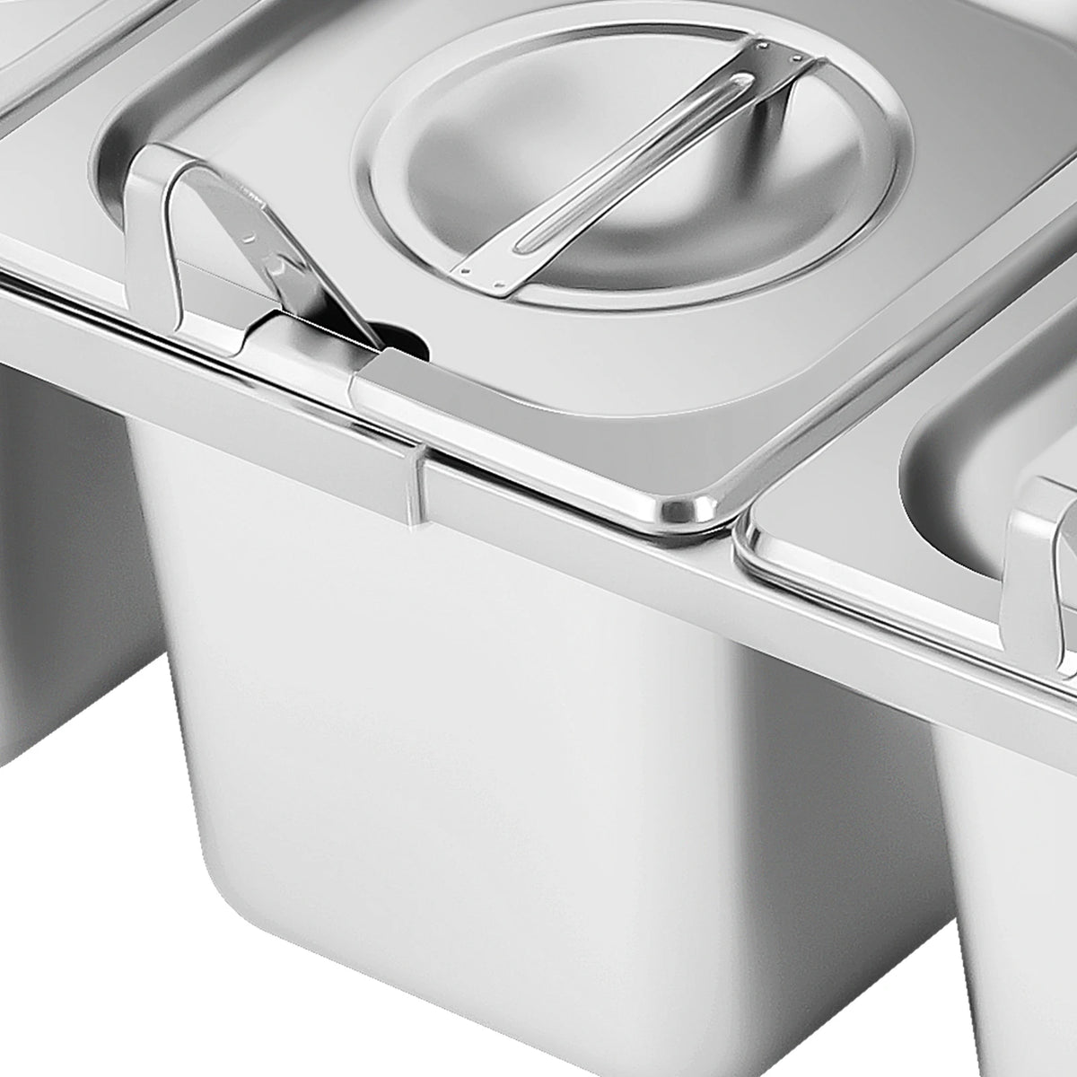 Expandable Stainless Steel Spice Rack With Food Pans And Lids